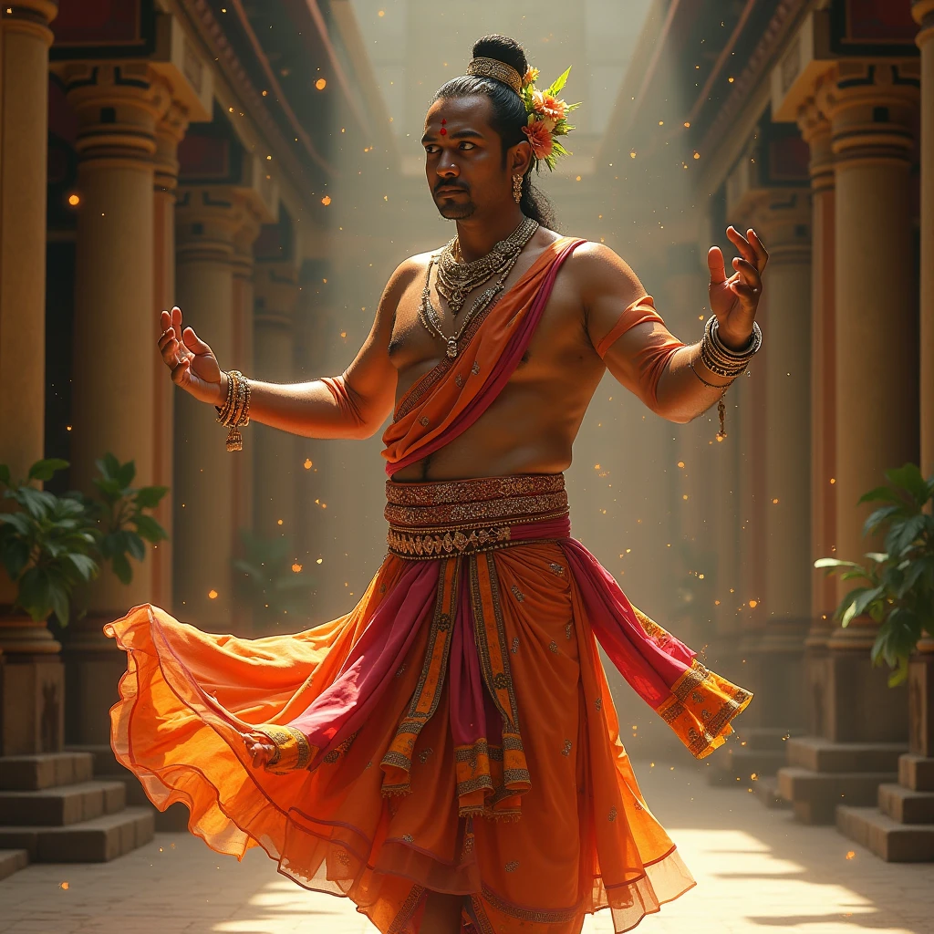 Toned Sri lankan traditional kandyan dancer