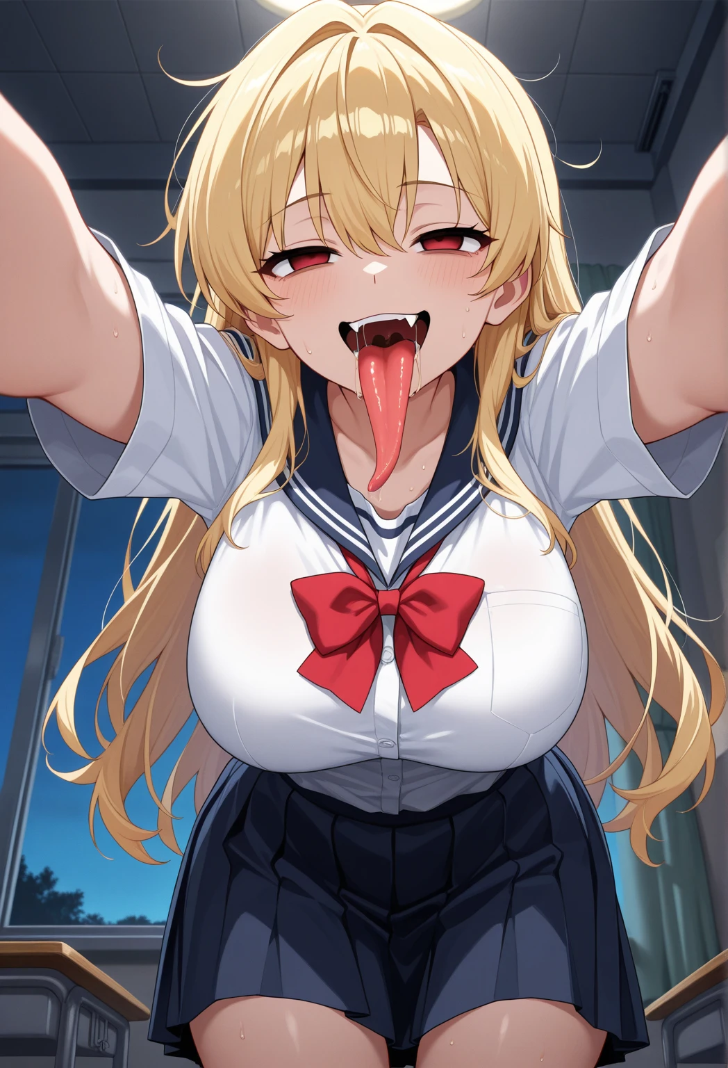 1 girl, ah、ah, roll your eyes, tongue,
cowboy shot, serafuku, skirt, double peace sign, smile, saliva, alone, Sweat, drooling, white background breast milk,cum,steam,sex1 boy and 1girl are having sex,1 boy, penis, handjob