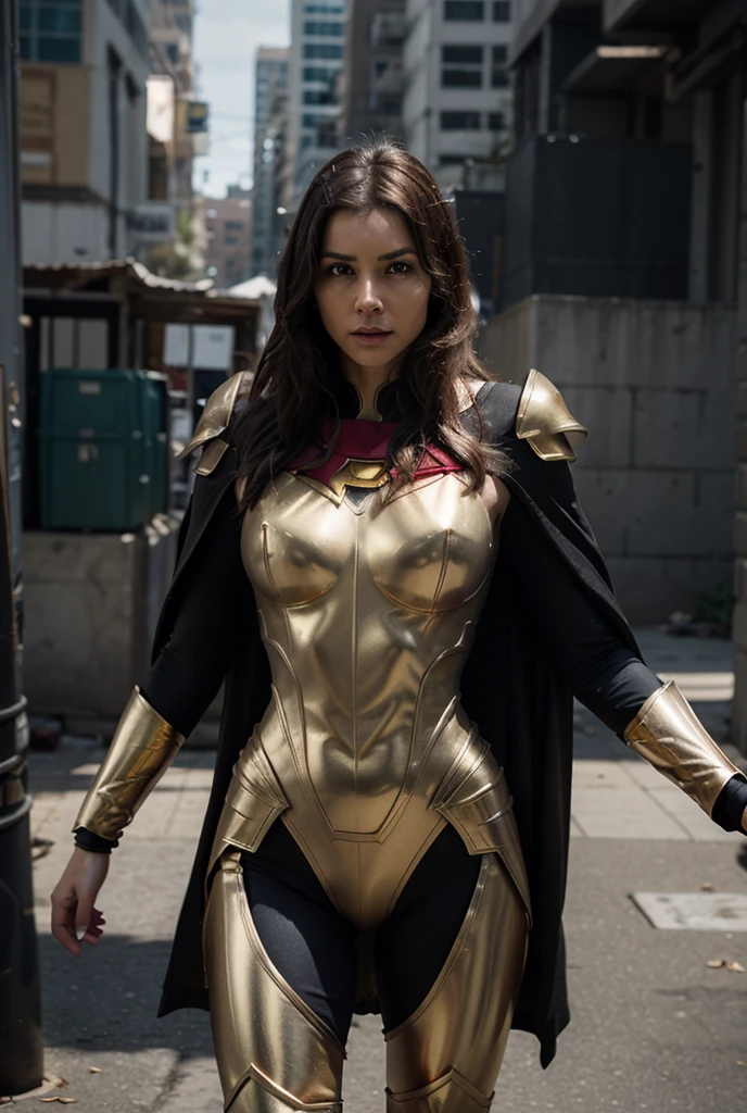 A stunning intricate full color portrait of cmt, dressed as a very muscular super hero woman, epic character composition, by ilya kuvshinov, alessio albi, nina masic, sharp focus, natural lighting, subsurface scattering, f2, 35mm,<lora:CristinMilioti-RealVision-V1.0:1>