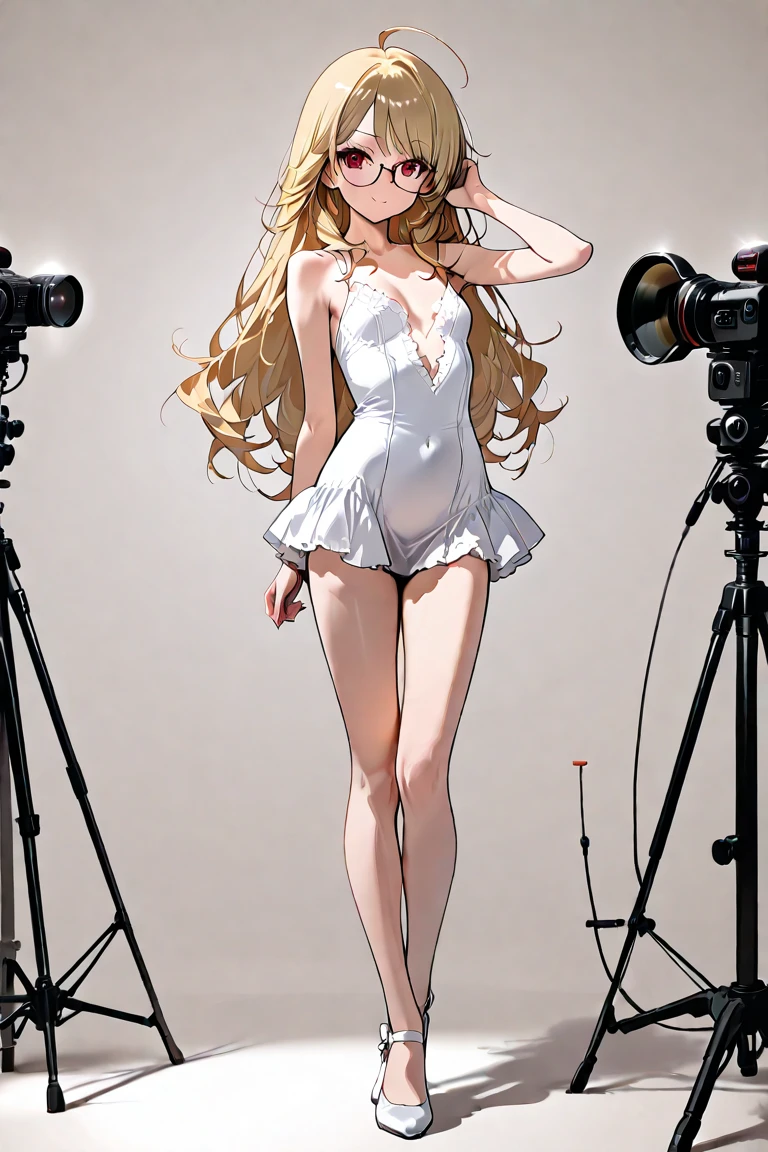 (masterpiece),(Highest quality),High resolution,(Very detailed),(Best illustrations),(Best Shadow),(so beautiful),(Absurd),(White background),(White Room),(White carpet),
(Highly detailed face),Perfect lighting,Perfect limbs,Intricate details,
My Little Sister Can't Be This Cute,(Kirino Takasaka),(kirino kousaka),
Blonde,Long Hair,Hair Clip,Green Eyes,bangs,Shyness,smile,A slight blush,
Perfect limbs,Perfect Anatomy,Thin legs,Intricate details,Five perfect fingers,
One person,so beautiful少女,Big eyes,slender,Tight waist,Beautiful Skin,Wet,
sexy,Charm,
looking at the camera,whole body,Full Shot,panoramic、
Showing off,White panties,Detailed panties,White bra, Details Bra,Underwear with sexy little ribbons,Underwear with pink stripes,
tits,Butt,naked,
Schoolgirl uniform,Panty shot,Legs slightly apart,Short skirt,
Tilt the camera,Positive,Low position、Looking down at the camera,