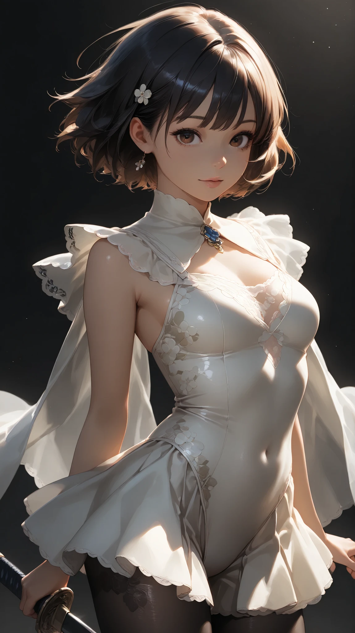 beautiful detailed girl, clear and beautiful, wedding dress, short hair,