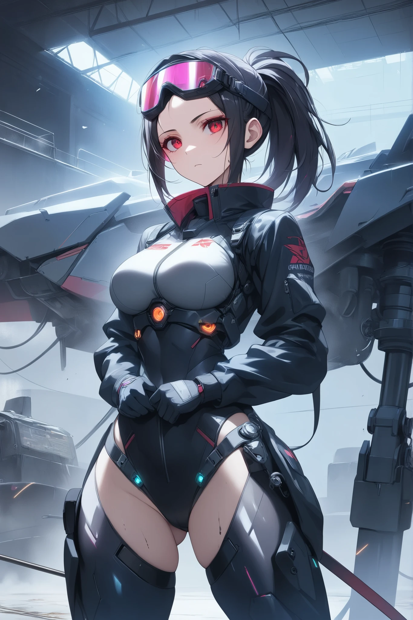 Beautiful Woman ,Height 170cm、Bust 120㎝,Beautiful sky Flying with mechanic wings、Floating in the air、
Beautiful bodystocking underwear,(( sexy bikini latex)) body stocking,swim wear, Beautiful thighs、Beautiful Skin、detailed groin、Huge machine gun、Mobile Suit、Powered Suit、The enormous wings of opportunity、Mechanic Wing、I was captured by the enemy and had my hands and feet tied.、Female soldier、machine-gun、Holding a firearm、Armament、Soldier、laser weapon、future world、Science fiction movies Jet suitechanic suit、Beautiful sky、Giant Robo、Mecha、Like Gundam、
Light 黒Brown Hair A friendly smile Beautiful Sky Magic Masterpiece Night Magic sexy, extremely beautiful 22歳 Big Breasts Beautiful Eyeagical gentle lighting cowboy shot ,Beautiful decoration、Imprisoned、Detained、Lock、handcuffs、Science fiction movies、Hard boiled Magnificent scenery colorful and dreamy anime-style illustration of a young girl with long hair, amidst a vibrant, mechanical landscape. She is wearing a casual outfit with mechanical leg armor, surrounded by a kaleidoscope of colors and glowing lights. The background is filled with whimsical details and a magical atmosphere. --ar 3:4 --style raw --stylize 600 --niji 6、universe、Star