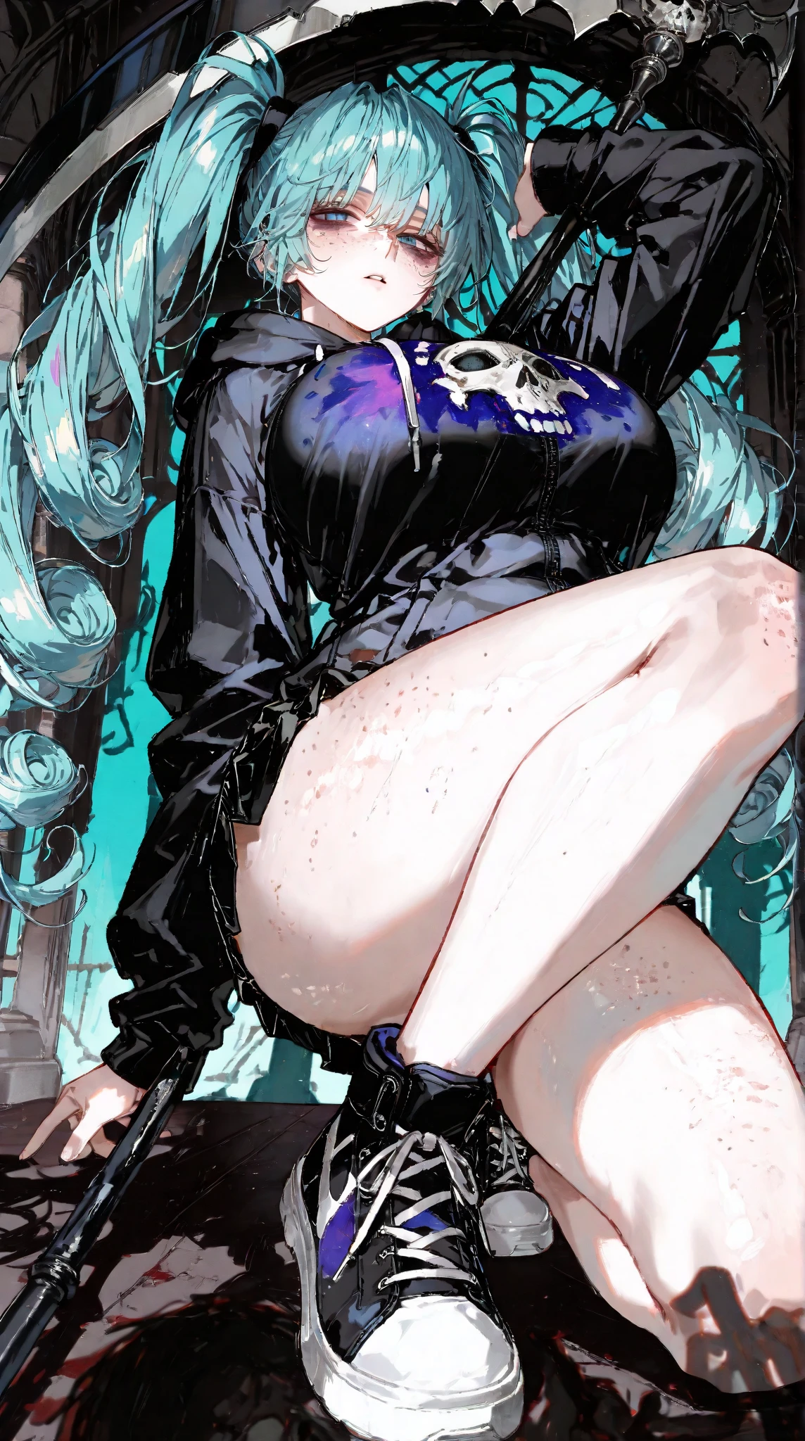 masterpiece, best quality, 1girl, solo, pantyhose, grey hair, white dress, black footwear, full body, black pantyhose, tail, dress, coat, open coat, looking at viewer, breasts, head wings, hood, shoes, open clothes, white coat, large breasts, long sleeves, sitting, bangs, fingerless gloves, smile, short hair, hair between eyes, hood up, <lora:Ho'olheyakV1.0:0.8>, hoolheyak, beach background, clouds,