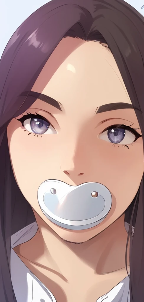 face photo of male with Paci in his mouth   