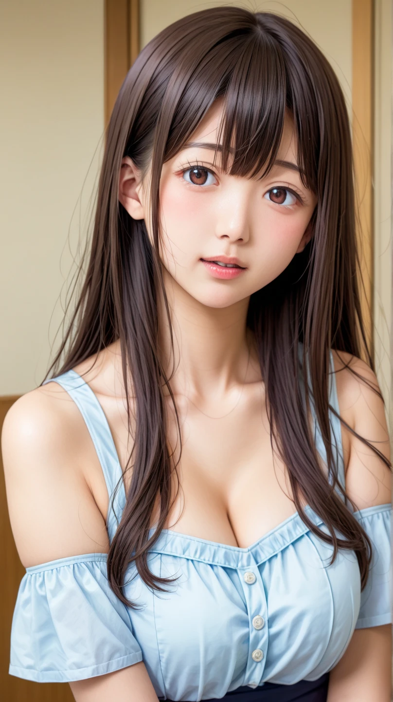 hightquality、masterpiece、ultra res、cute girl face、kitchin、barechested、pinafore、Naked apron、full bodyesbian、Famous actresses of Japan、very beautiful face