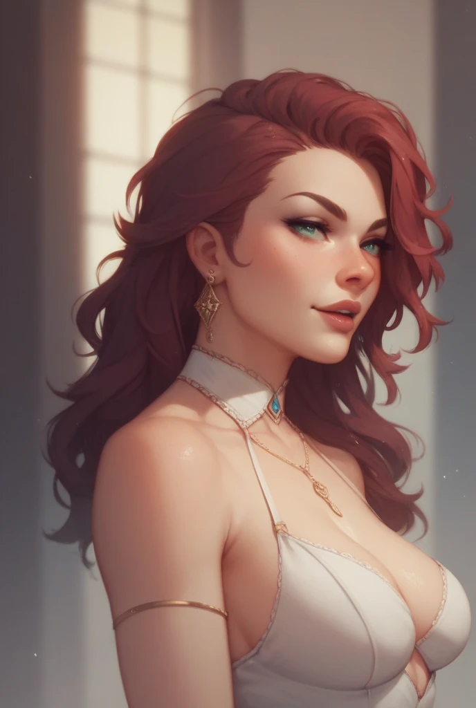 A beautiful attractive young woman wearing a tube top bodysuit，Girl with a sister&#39;s hairstyle，Sitting on modern sofa in room with city view，Wearing earrings and a black collar，Direct vision，Full body shot，high resolution，Subtle and seductive smile，（Best quality，4K，8k，high resolution，masterpiece：1.2），Ultra Detail，（lifelike，Photoreal，Photoreal：1.37），HDR，Ultra HD，Studio Lighting，Extremely detailed description，major，Vibrant colors，Portrait