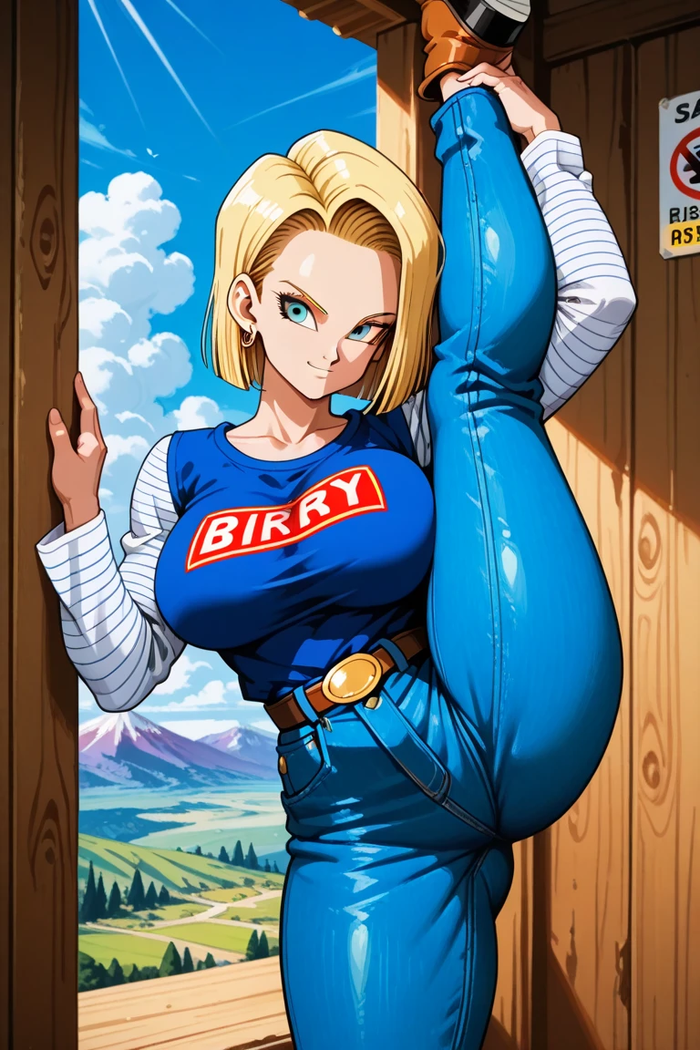a girl, android 18, dragon ball, android 18, naked, Unclothed, new, sexly, delicious, on the bed, sitting on a colorful dildo, colored rubber stick, expression of pleasure, cumshot, orgasming, gozo, enjoying,