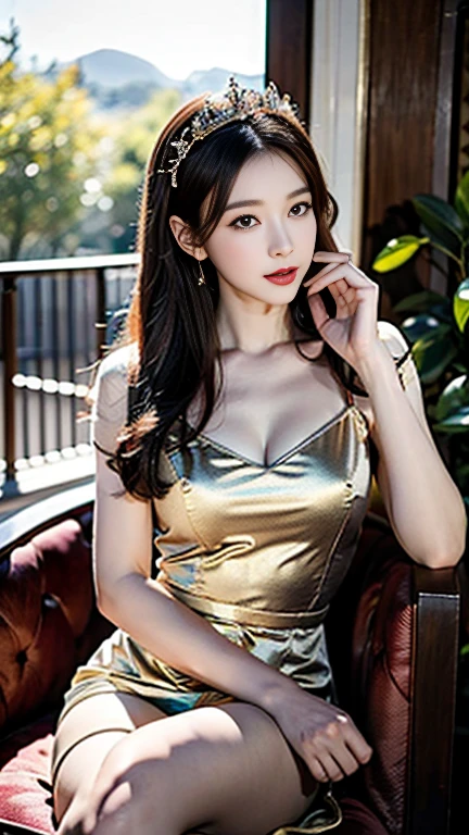((Shiny black straight long hair))((Bare shoulders)), ((plump breasts)), ((The skirt is very short)), ((Sexy legs)), ((whole body)), actual, Fashion girl, red lips, Young women, Makeup, big eyes, fair, (best quality, masterpiece:1.2), ((Clear images)), Right hand, Right hand指, anatomically correct, Super detailed, (actual:1.37), ((Random scenes, Random shooting angle)), ((Sexy long legs)), young and energetic, charming model, (exquisite eyes, rosy lips), Smile brightly, Create stunning girl images, warm color, Artwork with very high color saturation, Extremely detailed CG, Unified 8K wallpaper, (high dynamic range :1.4), (Cinematic atmosphere),(Soft colors), (natural skin texture, ultra-actual, Soft Light, sharp),(Very detailed)