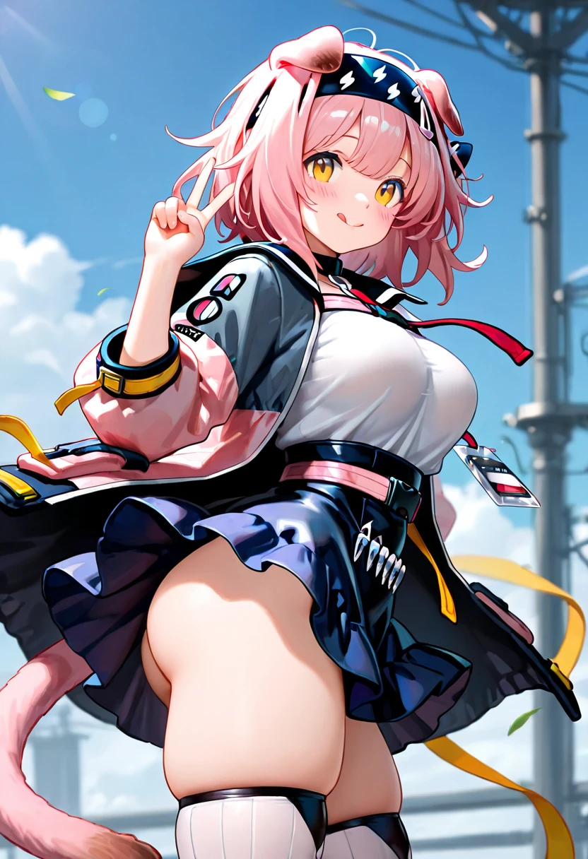 butt closeup, girl showing butt, skimpy outfit, nsfw outfit, pink hair, blue eyes