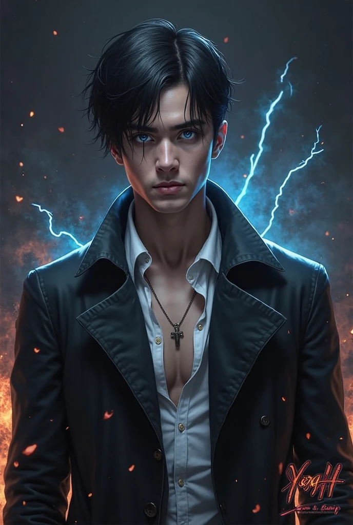 A boy is electrocuted in a comedy drama, covered in soot and left in tatters after being struck by lightning.