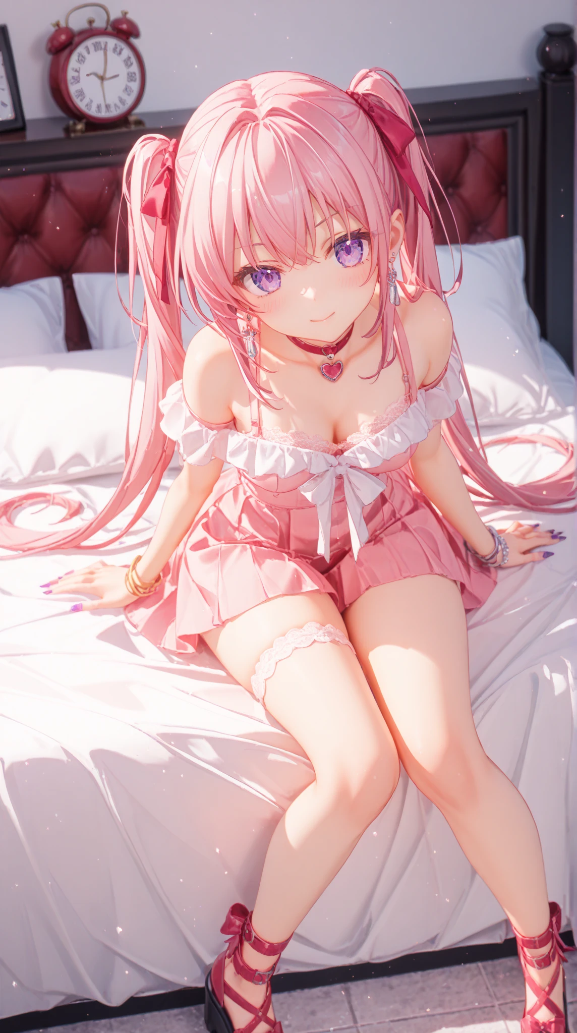 A mischievous and playful is dressed and poses in pajama fashion on bed, 1girl, solo, looking at viewer, breasts, smile, sitting, long hair, blue eyes, sex toy, wariza, underwear, grin, blush, cleavage, on bed, bow,masturbation fingering female_masturbation grabbing_own_breast,A mischievous and playful little girl and poses in pajama fashion on bed, 1girl, solo, looking at viewer, breasts, smile, sitting, long hair, blue eyes, sex toy, wariza, underwear, grin, blush, cleavage, on bed, bow,masturbation fingering female_masturbation grabbing_own_breast,Tongue out,slaves,Saliva, droolng, All sweaty, Covered in sweat,Navel, dribble saliva driveler , drooly slobbery, dribble drool salivate,
