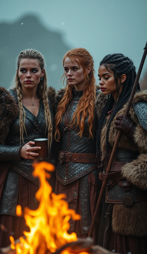 waifu style, A trio of modern Celtic-inspired heroines, each with unique strengths and personalities, ready to embark on a mythical quest. Photographed with a 35mm f/2.0 lens, the image combines contemporary storytelling with Celtic themes, offering a fresh take on the concept of waifus, 8K, UHD, DSLR, insane details, award-winning photo, <lora:Wild_nature_XL:0.5>, <lora:WildcardX-XL-Detail-Enhancer:0.8>