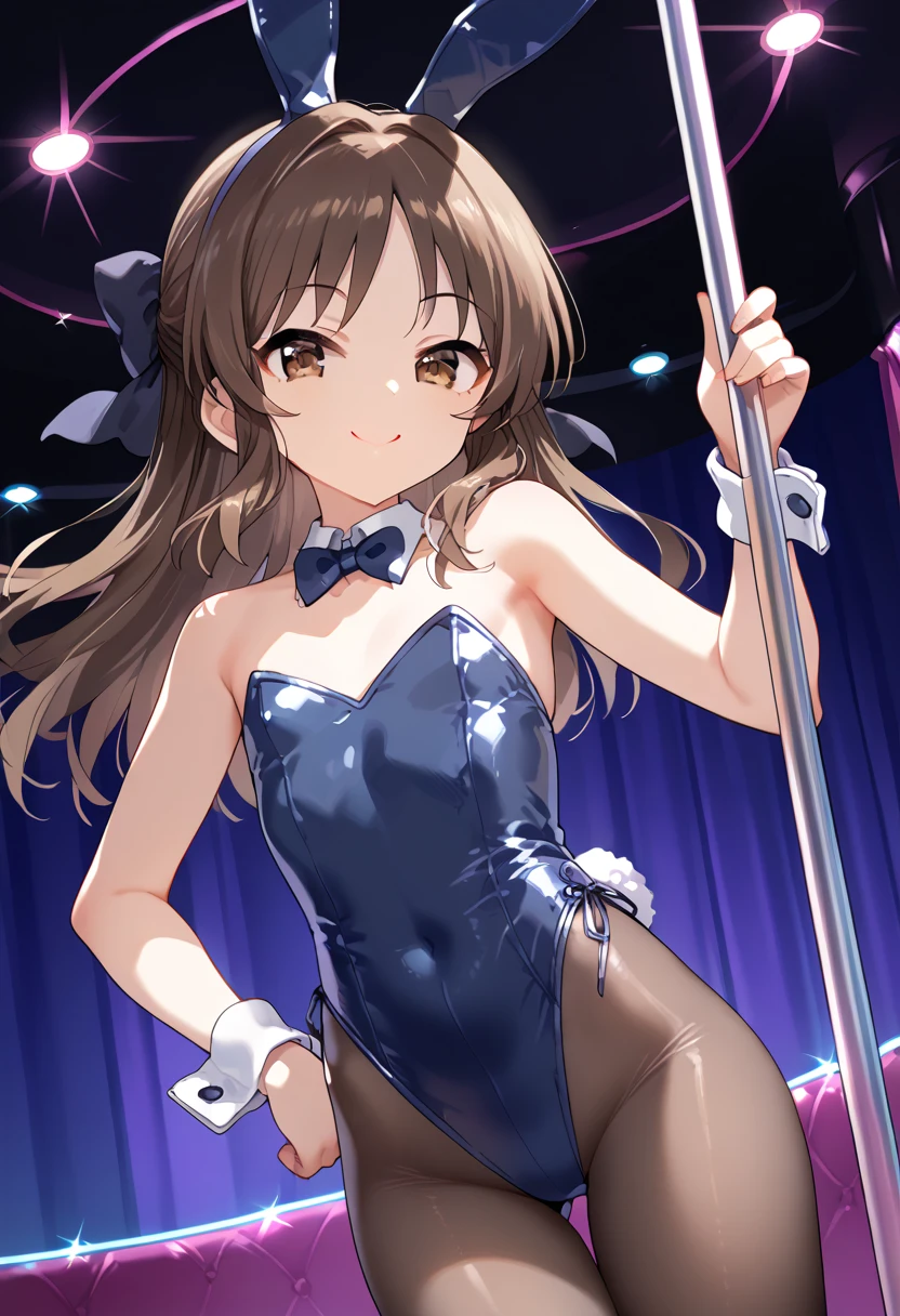 score_9, score_8_superior, score_7_superior, sauce_anime, One girl, alone, whole body, superior45度から, One girl,alone, Glowing Skin, Crouching, Place your hands behind your back on the floor, cute, whole body,score_9, score_8_superior, score_7_superior, ブレークsauce_anime, CG, ,Dark brown hair, Pink rabbit ears, blush, Open your mouth, smile, Detachable white collar, Pink bow tie, clavicle:1.2, Exposing shoulders:1.8, Slight cleavage, Bust 77cm, Height: 153cm, Pink strapless leotard:1.9, Pink Playboy Bunny, White wrist cuffs, High leg:1.8, Thong:1.9, White rabbit tail, She wears black pantyhose under her leotard:1.9, Pink pin heels, View your viewers, casino, camel toe:0.5