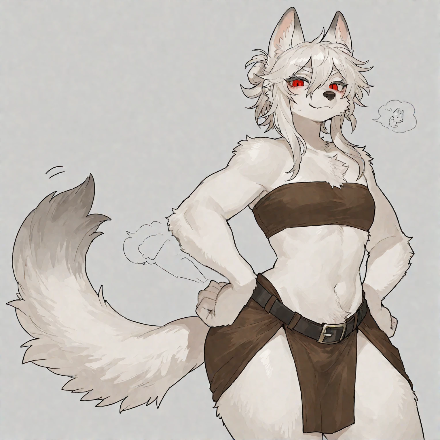 Complete full pose tall Furrsona animal female anime simple style simple background adult