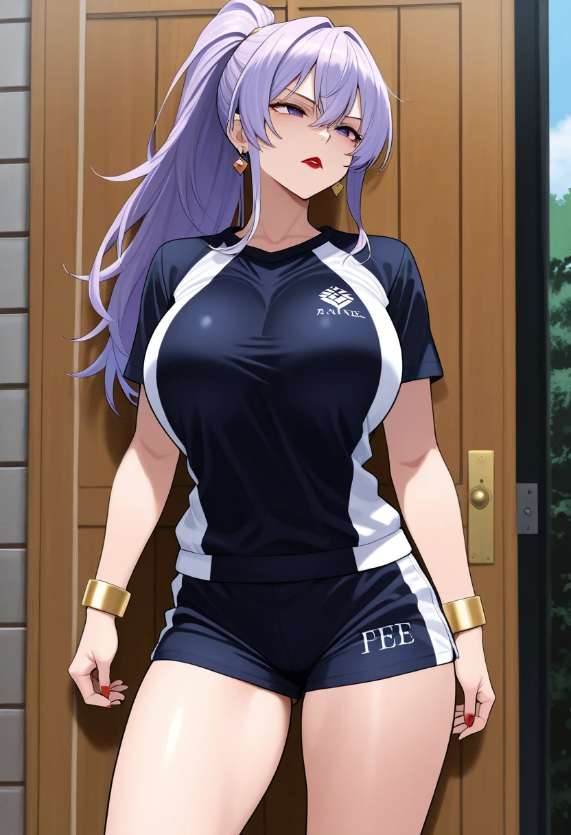 upscales，8K，Best quality at best,(( 1 girl in)), Character focus,Fencing sportswear，Dance studio，fart，A sexy pose，The stench  pervasive