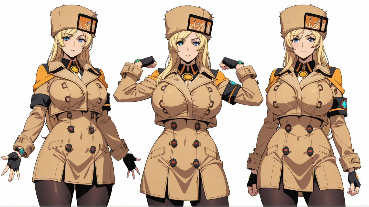 1girl, Solo, Slender, big breasts, beautiful, Young, Little woman, Coveralls,a repairman, tight suit, navel, cleavage, Car, garage, various angles, (front, back, side), character sheet, model sheet, reference sheet.