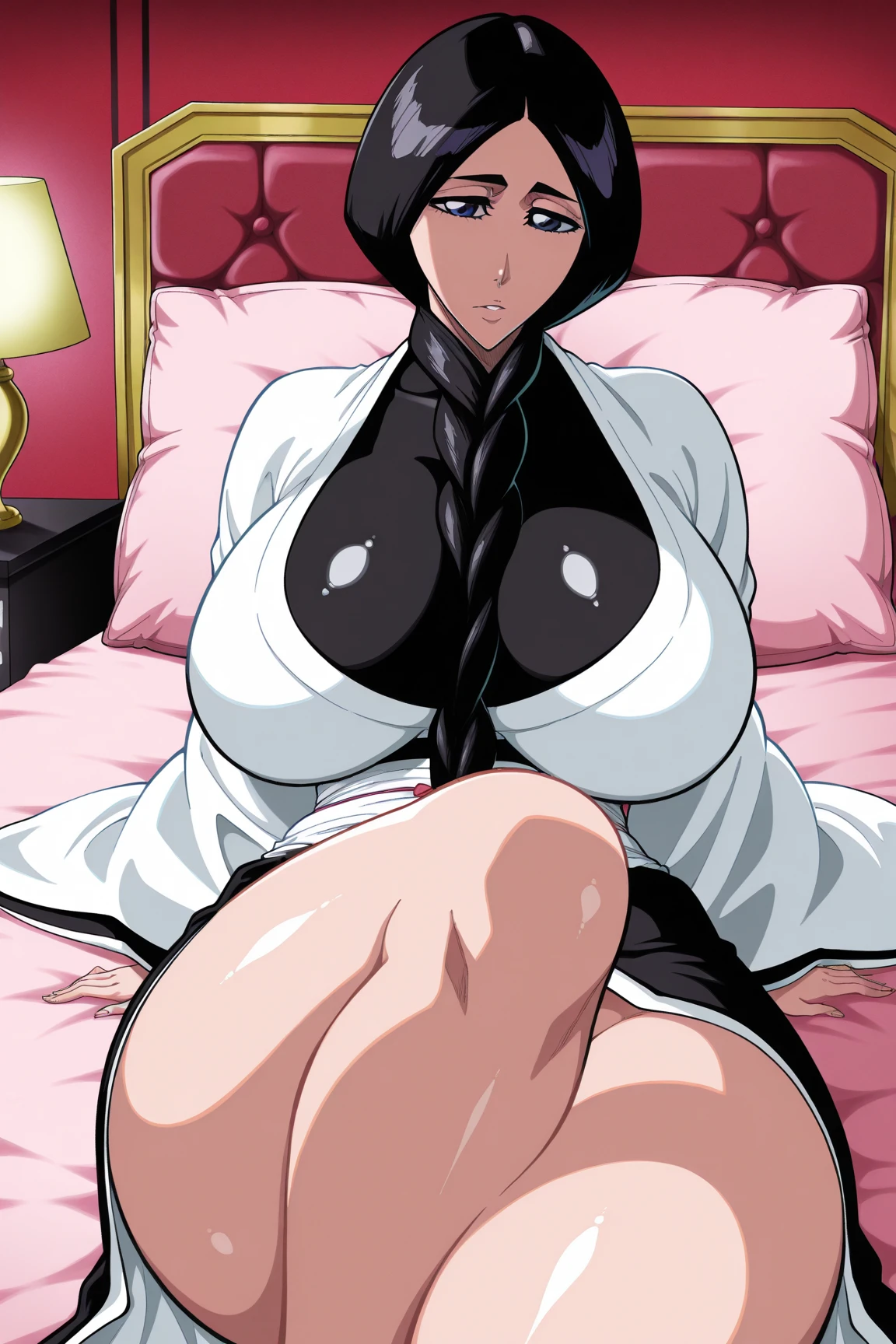 (obra maestra, Mejor calidad:1.2), tiro de vaquero, Solo, 1 chica, yukiko minase, libidinoso, boca cerrada, Mirando al espectador, es, Caderas anchas, camisa, correa, sentadillas, piernas aparte, cielo azul, , pechos grandes, red latex boots, red latex gloves,  sin censura, , micro  