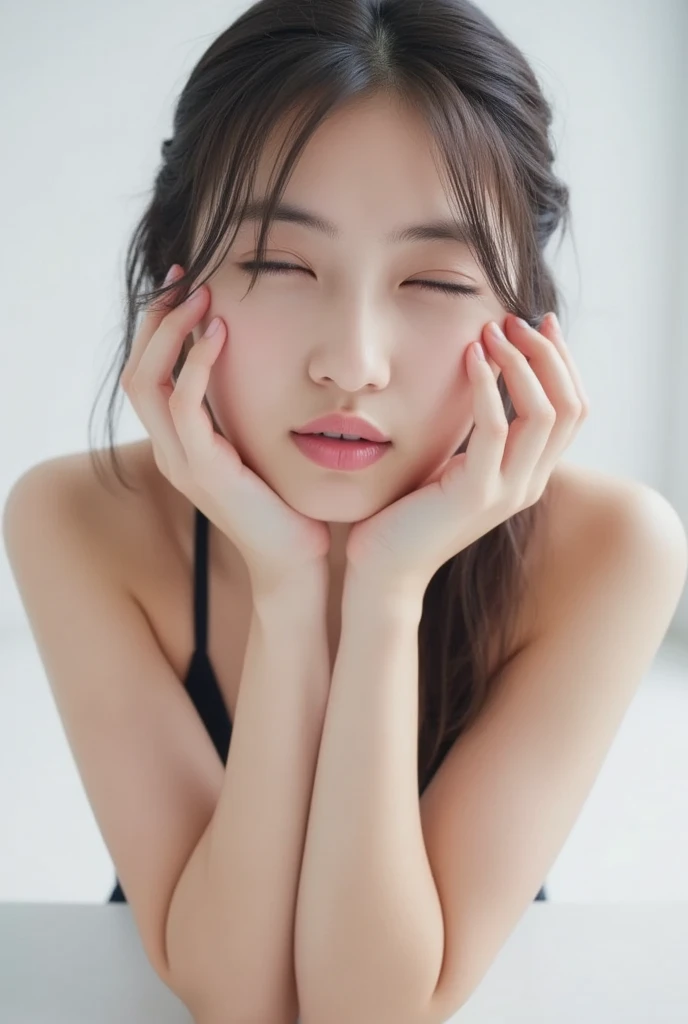 ((close your eyes、to kiss))
kono subarashii sekai ni shukufuku wo!,8k, RAW Portrait (Japanese women),masterpiece、(photoRealistic:1.2)、Realistic, Ultra-high resolution, highest quality, Real Life Photos , Body Type、Baby Face、
((((1 girl:1.5)))), (((Girl lying on her back on the bed in the bedroom:1.4)))、((sleep in one'return:1.3))、(Cute Face:1.3)、日本の1 girl,((Japanese Girls))、((Real Girls)),,Slender body、 Body Type、Red costume、
Big beautiful detailed eyes, Black Hair,(Written boundary depth:1.3)、 ((Dark brown eyes:1.2))、(Real skin texture:1.3)、(Immersive atmosphere:0.8、Chiaroscuro:1.2) 、(Look Viewer:1.3)、((Embarrassing))、((Red cheeks:1.3))、((From belowの天井:1.2))、(Are crying:1.2)、((((She's wearing very small black panties))))、((Panty shot))、((A woman rolling up her skirt))、((From below:1.4))、((Crotch close-up:1.85))、((Panty shot))、The most beautiful woman in the world、The most beautiful woman in the world、((Spread your legs out to the side:1.4))、(Nipples are visible、Showing off nipples)、((Female genitalia is visible、Showing female genitalia))