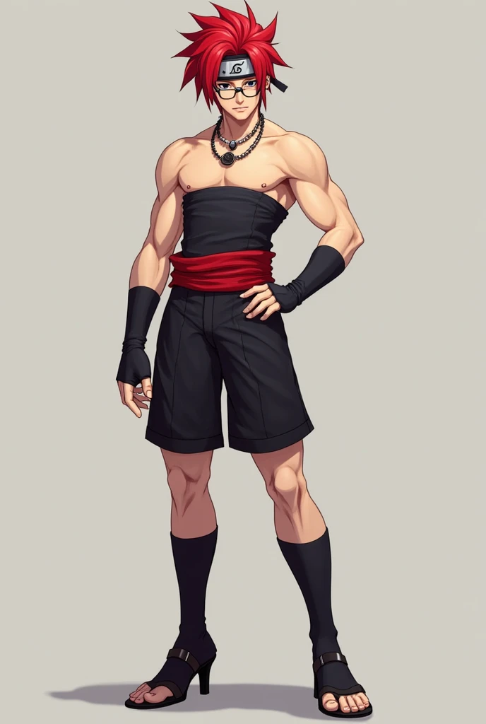 Best quality, Masterpiece, Expressionless, 超高分辨率, Detailed background, Man, Solo, toned male, Short hair, Sukuna a man with pink hair and shirtless, tattoo_ryoumen, tattoo_On_his_face, face to the viewer,Full body photo，Black socks
