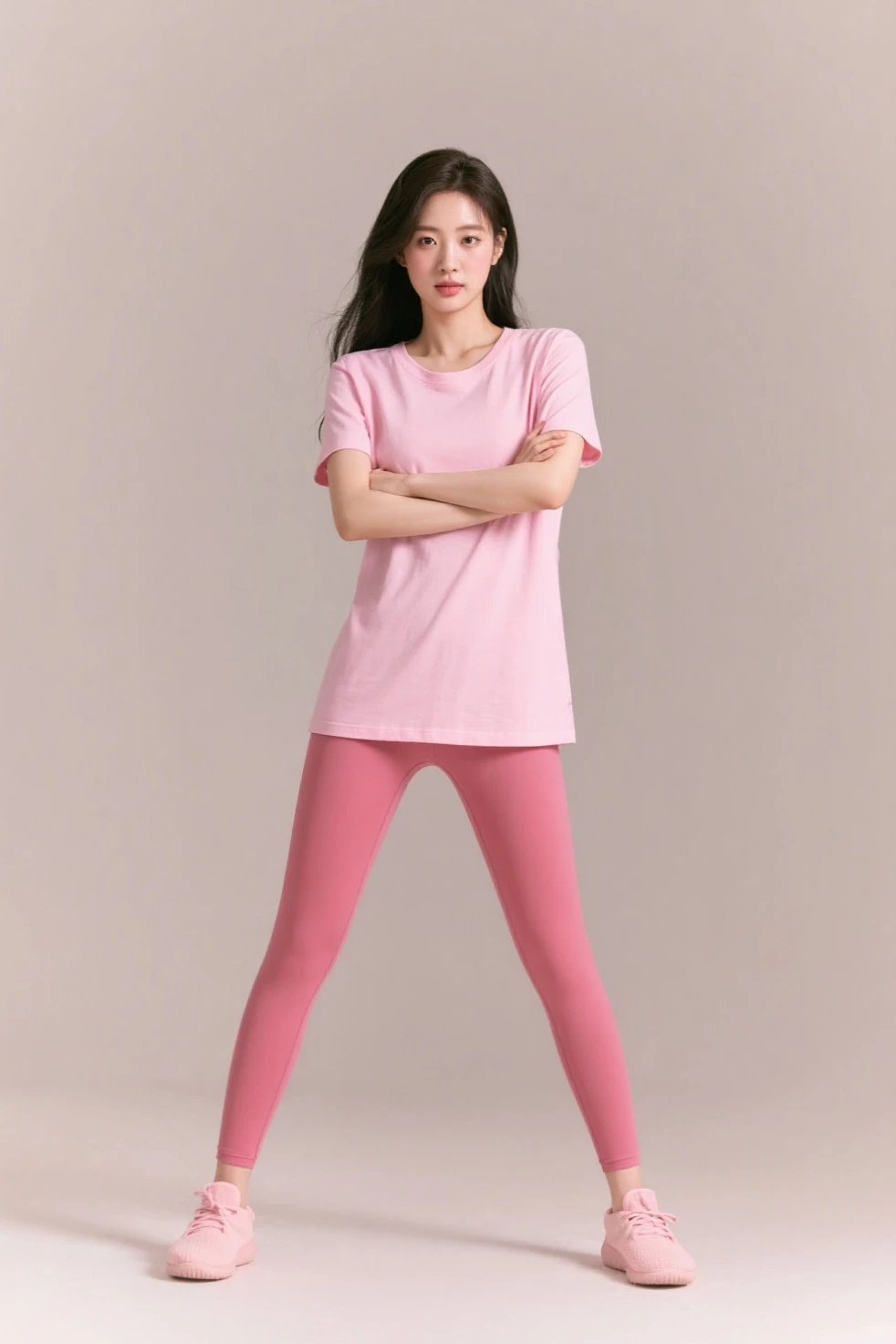 ((best image quality, 8K, T Masterpiece:1.3)), 1 girl,Aunt、japanese woman。1 photo、(beige pink shapewear)、close up of crotch、lower body