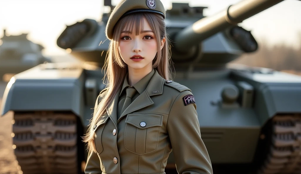 Animated cartoon style German Third Reich SS flat chest,Black stockings, Devil's face, Skull badge military cap, Ride through the forest on top of a Tiger tank。The Maginot Line can be seen in the distance。It was followed by other tanks。。
