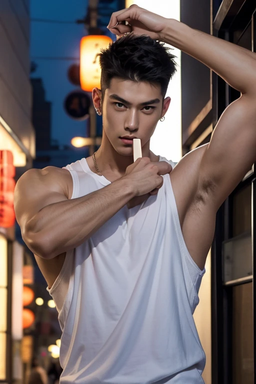 Sitting, Very hairy armpits, hairy pubic, hairy crotch, wet sweaty body, Carousel, Ferris wheel, Full body photo, Very thin thong, Proudly showing off his sweaty very hairy armpits, completely naked just wearing white thong, Boy in the crowded amusement park, amazing amusement park scenery, 17 years old boy, very young boy, Cinematic soft lighting illuminates a stunningly detailed and ultra-realistic handsome korean male supermodel, ultra messy curly hair, clear honey eyes, captivating perfect smile, sensual, hot man, insanely handsome, showing off his sweaty body, very sixpack muscular body build, slender, toned, full body, 8k, photography, masterpiece, detailed face, detailed eyes, sexy, beautiful abdomen and beautiful legs and a detailed big hard penis, expression of ecstasy, excited, slim, detailed eyes and lips, sixpack and fit body. Image quality is of the highest standard, with ultra-detailed features and a realistic appearance. The colors are bright and vibrant, enhancing the overall aesthetic. The lighting is soft and natural, casting a soft glow on the boy, don't merge body's