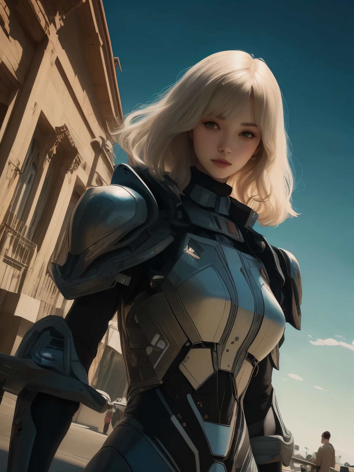 best quality, masterpiece, of a female, dressed as a Psionicist, with platinum hair, with a female Layered bob with choppy bangs hairstyle, wearing a blood on face, medium shot, sitting, In a mountain peak reaching into the heavens, with dragons circling around,, realistic, concept art, cinematic, volumetric lighting, highly detailed, 8k ultradetialed character with perfect face,detailed skin,(ultrasharp:1.3),(masterpiece:1.1),best quality AS-YoungV2,(photorealistic:1.2),ultrarealistic,realistic ultradetailed character,4k perfect quality,<lyco:GoodHands-beta2:1>Magnificent,Imperceptible detail,Intricately designed,