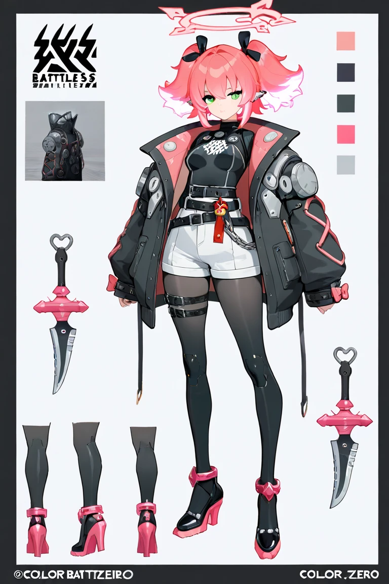 Need,Pink skin,1girll, tchibi, full bodyesbian,(short detailed hair:1.2), ccurateblack hair, pretty eyes, Sideburns, ssmile, 独奏,The finger contours are super clear,(He wears a set of metal armor:1.3),(With a knife in his hand:1.2),(Q version of cartoon:1.3),(Character drawings:1.5),Same character full body,(Lateral face:1.3),on back,acurate,best qualtiy,hyper-high detail,