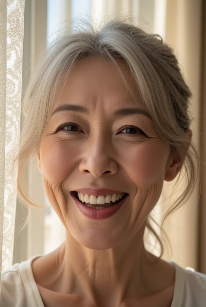 ((Face close-up)), Late Elderly, Aged face, Perfect composition, ((Fractal Art)), (((masterpiece))), 8k, Clear images, (((alone))), (((Asian Beauty))), Pure white background, Natural Hair Color, Hands behind back, Refreshing early summer outfit, Alluring, ((Elderly)), Depict lips accurately,Red lips, Flashy makeup, (((alone))), (((Perfect Anatomy))), Depicting ears correctly, Pure white background, gravure, Upright posture, smile, ((Beautiful mature woman)), highest quality, Very detailed, Realistic, Very detailed細なスキン, (Madame), (The corners of the mouth are turned up), 120 years old, Huge breasts, Mature Politician, Glamour, sexy, Pure white skin, Natural hairstyle, Comfortable clothing,
