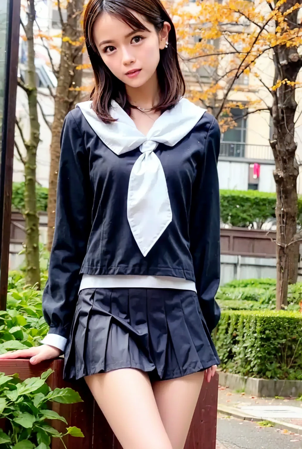 high quality、masterpiece、high school girl、Two Japanese women、19 years old、Over the knee socks、Hime cut、garter belt、Low Angle、The wind blows and my skirt flutters、Very sensitive skin、Fair skin、A dynamic pose、Young Face、Slim figure、(Glasses)、No sleeve、Camel Toe,Clearly visible
