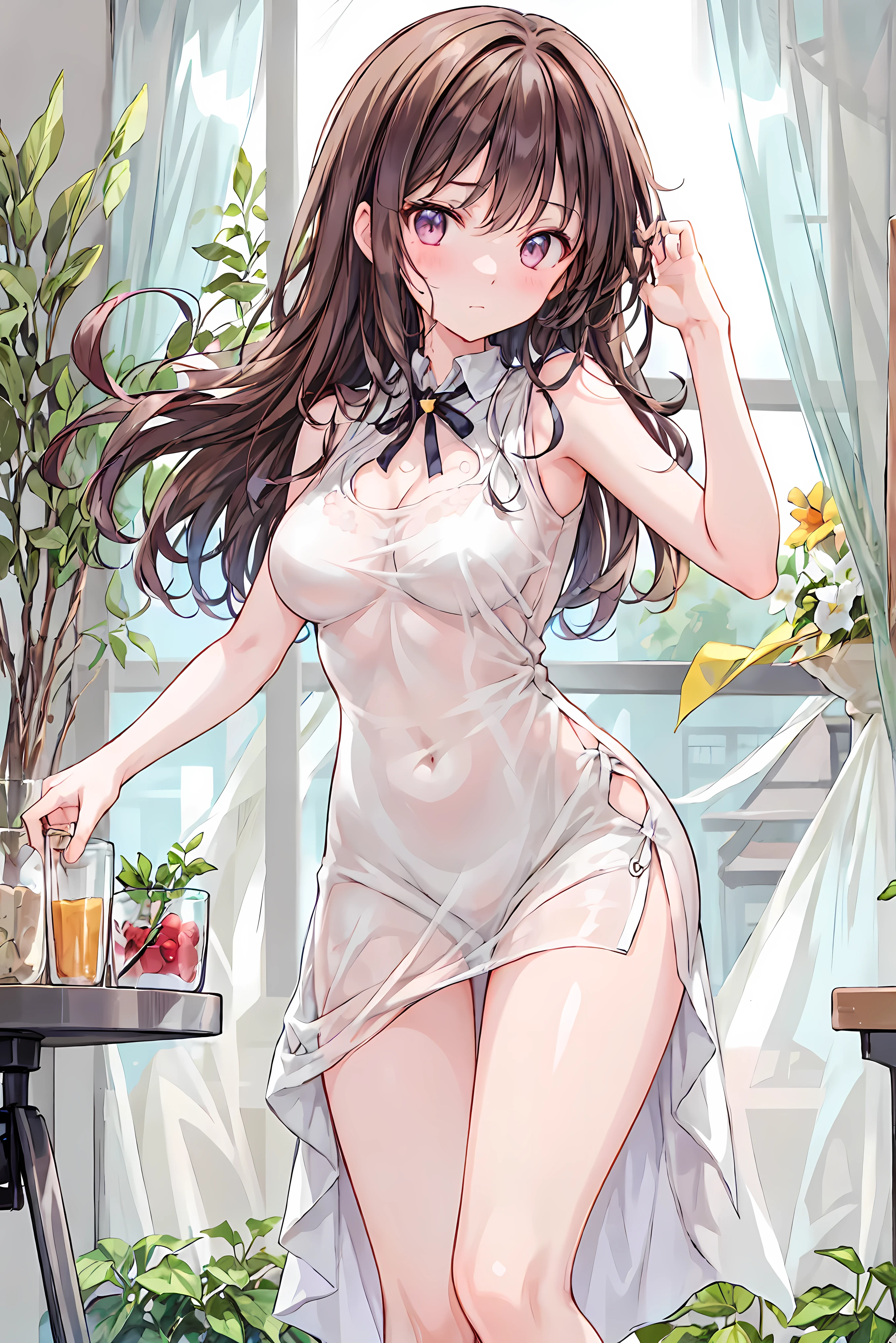 nsfw,Brown haired Korean girl, Braid:1.2、Close your eyes and think deeply, Creates a realistic 3D effect. Her delicate features are、accentuated by flushed cheeks and frowning lips。. Alone in a cozy room, 彼女は両手を頭の上に置いてbedに横たわっている, Holding a soft pillow. bed, Simple but attractive, Wrapped in crisp white sheets. clothed in see through white shirt, Her thighs are adorned with seductive thigh straps. Sensually, she raises her legs, Revealing her seductive long white tights、Complete the charm. With a thoughtful look, She captured the moment on her Canon EOS.、Overflowing Sex Fluids:1.5、((Cowboy Shot:1.2、Fuck from behind:1.5))、(((Bukkake:1.2、Semen all over the body:1.5)))、Flat Chest:1.5