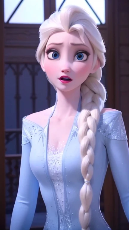 elsa,make up,upper body,green erotic dress ,<lora:elsa-face-v1:1>, <lora:elsa-fullbody-v1:0.2>