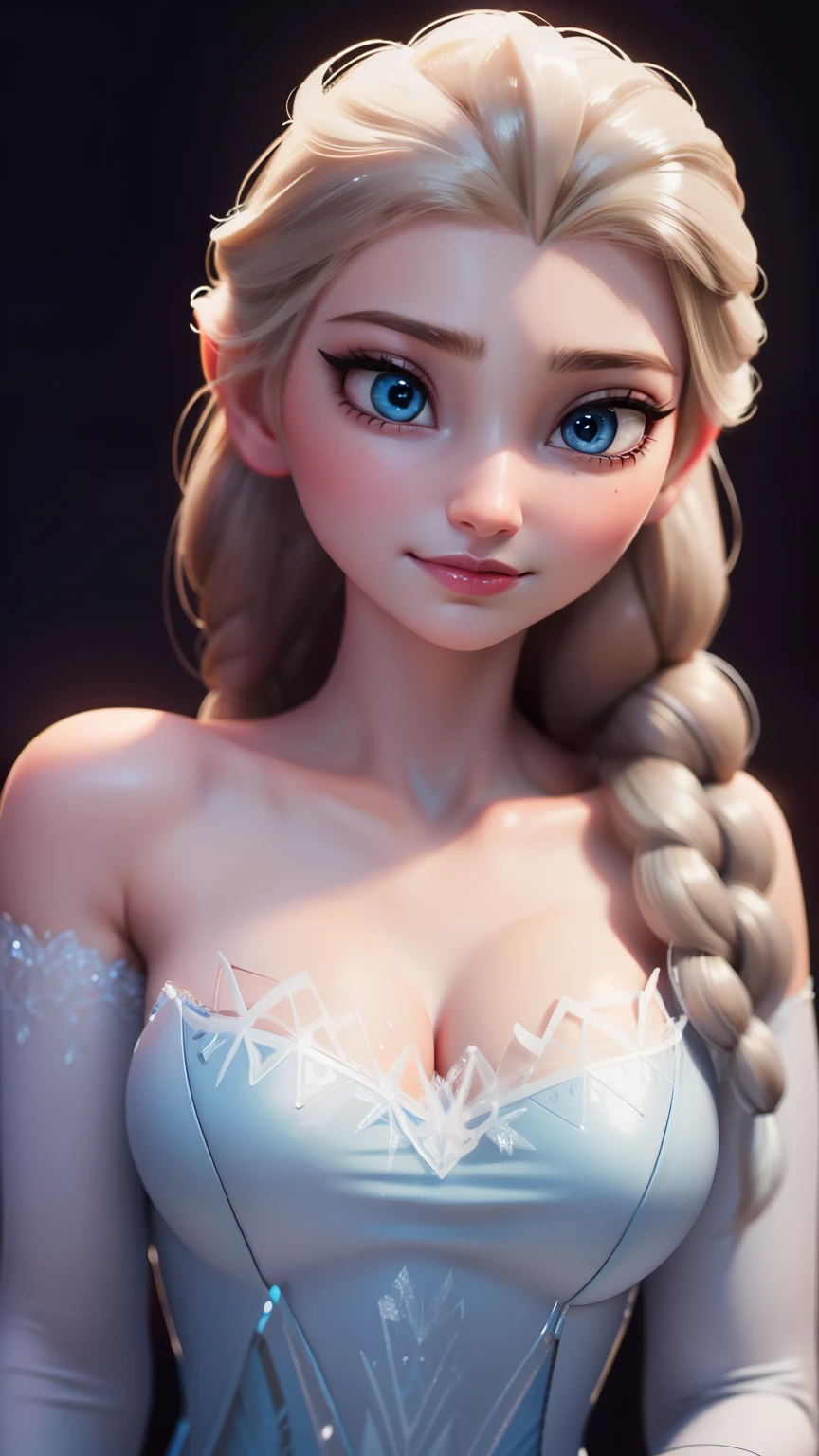  Elsa,cara, white lingerie, looking at camera, ponytail, blue eyes, (masterpiece, best quality, highres, absurdres, ultra-detailed:1.2), (detail skin texture, ultra-detailed body:1.1), RAW photo, (high detailed skin:1.2), 8k uhd, dslr, (large breast:1.4)
