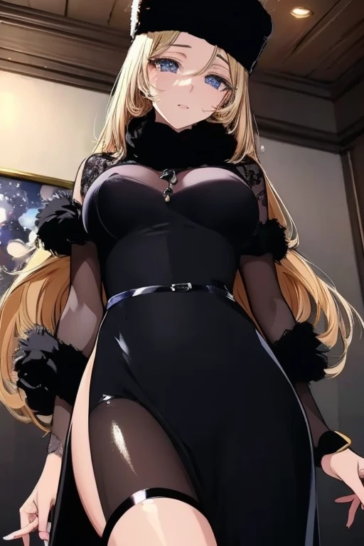 masterpiece, highest quality, One girl, alone, ((Mature Woman)), Round pupils, long hair, hair, Princess, Black Dress, Fantasy, Happy, View Viewer, comics, anime, (oil)