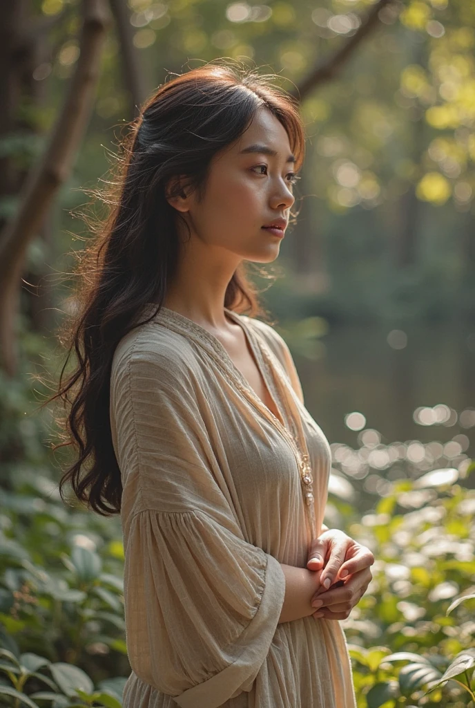 (best quality,8k,ultra-detailed,realistic:1.37),god creating man from soil,surreal photo,fujifilm xt3,outdoor,good lighting,raw photo,film grain,unreal engine 5,ray trace,concept artists,Goddess-like woman full body, (Artistic Nudity and Covering),landscape,human creation,holy process,divine touch,transcendence,fiery glow,charm,powerful presence,strong figure,wisdom in the eyes,majestic aura,wonder and awe,harmony with nature,peaceful surroundings,ethereal beauty,sublime atmosphere,supernatural essence,brilliant colors,dreamlike quality,otherworldly perspective,subtle textures,surreal elements,mysterious atmosphere,vibrant details,supreme artistry,awe-inspiring masterpiece,luminous highlights,illuminating shadows,mesmerizing composition,transcendent realms,spiritual journey,sacred transformation