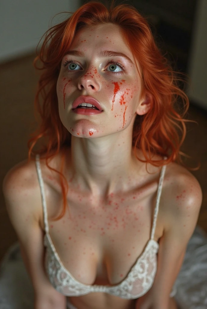 A very pretty girl who shocked to look in the mirror to see she had become ugly. She has orange hair. One part of her face is ugly