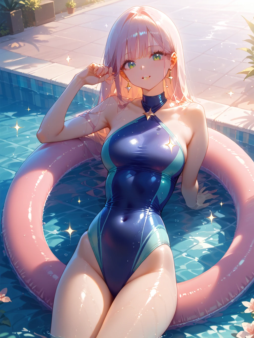 Sexy lying anime beauties