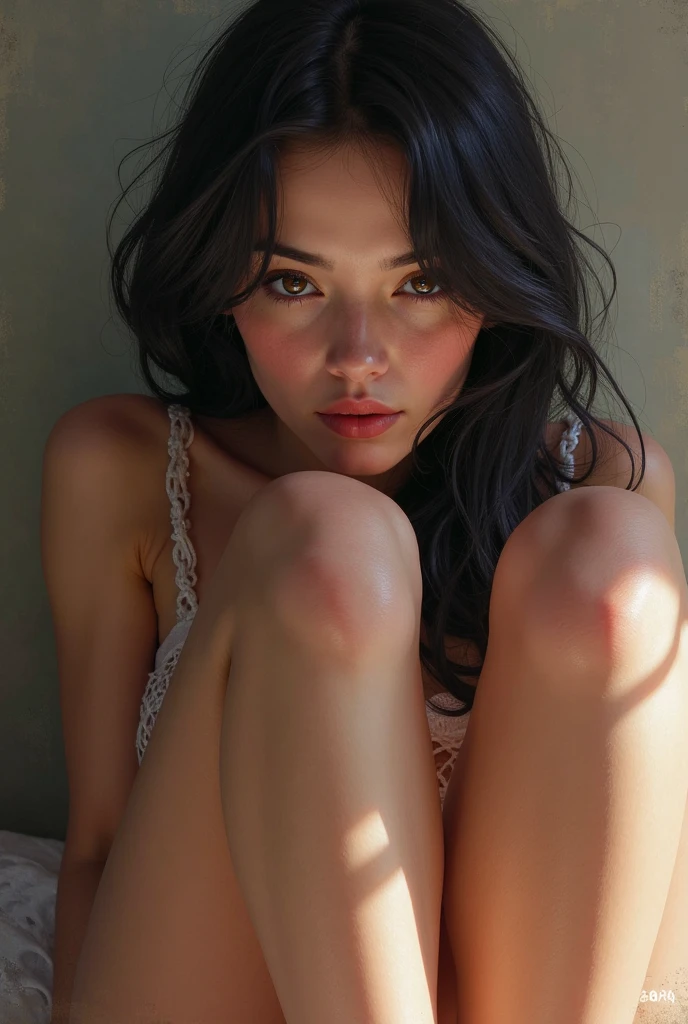 Complete left arm with your hand and right arm with your hand, also legs with feet and the top of the hair. 