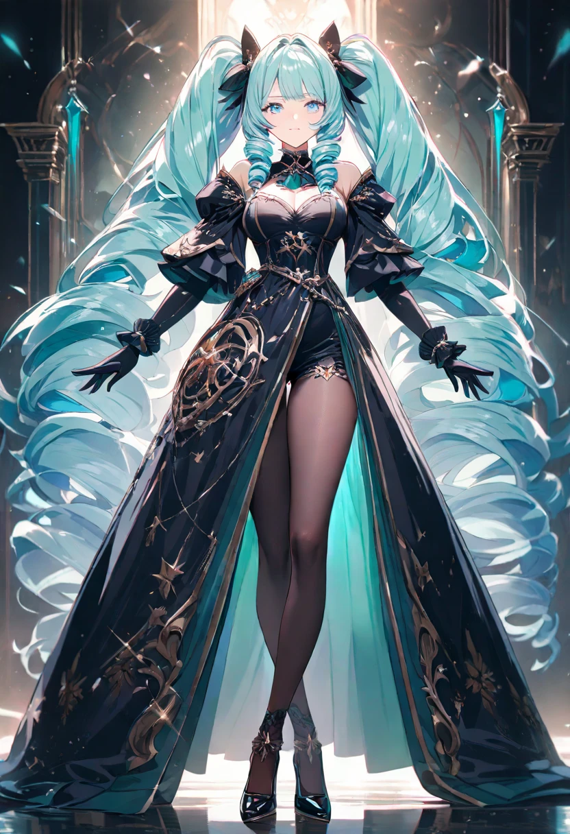 Epic scenes,Colorful colors,unreal-engine,8K分辨率,tmasterpiece,Rainbow skins,Specular reflection,Ray tracing effect,blacksilk,Imperial Daughter,A MILF,tightsuit,huge tit,short skirt,stocklings,Complicated details,fantasy concept art,see-through transparent clothes