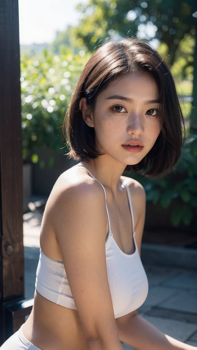 (8k,Foto RAW、Foto RAW、qualidade superior、mestre obra-prima:1.2)、ultra-detalhada、super resolution、(Fotorrealista:1.3)、Angle for shooting from the front、Desenhe claramente tons de luz、high-resolution RAW color photos、fotografia profissional、Same skin type as Japan human-male review from head to waist、Desfoque o plano de fundo、Atrai fielmente para a anatomia、muito detalhado e bonito、Qualidade de imagem ultra-alta、Longas、Hair bobbing and sexy、menina bonita muito detalhada、（sombra rosa dos olhos）、sorrir、virou、fofo、Felpudo、Natal、Natal tree、Fantasia de Papai Noel、Yuki、耳 Ring