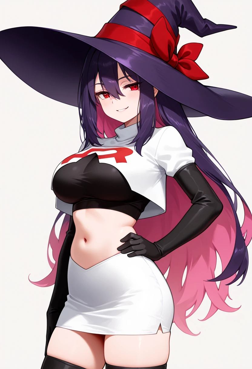 Girl, (Reisen Udongein Inaba:1.2) (from touhou project), perfect quality, on the background of the (red moon with stars:1.1), right hand pointing to the center, (Heart-Hands Failure), (red glowing eyes:1.1), red tie, white skirt, (detailed face and eyes:1.2), (huge breasts:1.1), (busty), (deep cleavage:1.1), (labia outline:1.2), (teat outline:1.2).