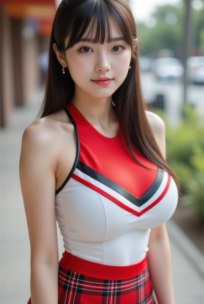 cheergirl、(beste-Quality、8K、A masterpice:1.3))、Crisp focus:1.2、Beautiful Woman with Perfect Style:1.4、Slender abs:1.2、((dark  brown hair、Groot:1.2))、Highly detailed facial and skin texture、Detailed eye、二重まぶた、(a beautifulchi girl:1.5)、Sexy Cheerleader、Cheerleader costumes、Put on a cheerleader costume and spread your legs((HugeBoobs、cleavage of the breast)))、(thick thigh、an hourglass figure))、(top ress)、(Nipple paste: 1.8) ((Chunky red lips)), (long pony tail)), a photo, A masterpice, Realstic, 真实感, photo realism, high-contrast, Art Station 8K HD HD, specifics, Realstic, the detail, Skin texture, Super Detail, realistic skin textures, armature, beste-Quality, ultra-high-resolution, ( photorealestic: 1.4), high-re, the detail, Raw foto, Clear Resolution, Nikon D850 Film Stock Photo Lige Freezes 4 Kodak Portra 400 Camera f1.6 lenses rich colors ultra realistic textures dramatic lighting Unreal Engine Art Station Cinestir 800 Trends, (Casual Hairstyles, super: 1.9) ), Super Detail Face, Delicate eys, 二重まぶた, Soft breasts, smile on face, Ultra exposed chest, Whole human body, Thigh Gaps, pale skinned, fitness, Beautiful ass, Glamour, Soft curves, Huge buttocks wide hips, full wet lips、Sexy Cheerleader、Cheerleader costumes、Cheer costumes、Fluffy skirt、mini-skirts