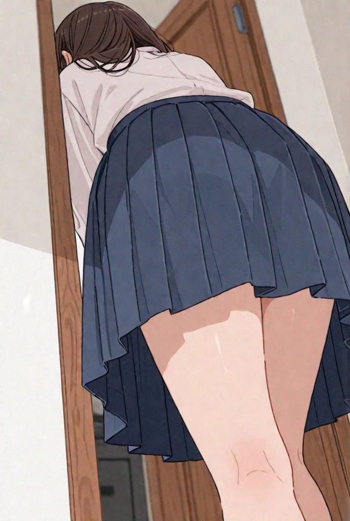 Red skirt, masterpiece, best quality, 4K, HD, good lighting , Solo, ????????? crotch, female-masturbation-clothedv2, Female masturbation, aichan