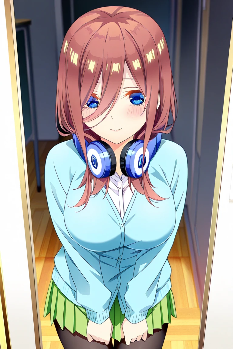 naked,(((masturbation))), (( 指で膣を触ってmasturbationする)), (((naked))), 床にこぼれるlove juice, naked，liquid splashing from girl&#39;&#39;&#39;s crotch ，sex toyasturbation, orgasm,alone, 1 girl, looking at the viewer, 2D, anime, anime coloring, high quality, alone, contrasting, Miku Nakano, Headphones around the neck, looking at the viewer,((table top, 最high quality, High resolution, nffsw, perfect pixel, 4k, nffsw, nffsw))), 1 girl, alone, Beautiful woman、I could see the whole body，((detailed face, blush:1.2)), ((smooth texture:0.75, realistic texture:0.65, realistic:1.1, animeCGスタイル)), medium breasts, dynamic angle, perfect body, , Very embarrassing panic smile、angle from below，butt_appear_by_thighs,
 kneel on all fours, buttを上げる, View from behind,
love juice，NSFW，
pussy juice，{{{Massive female ejaculation}}}, masturbation, orgasm,
pussy juice stain，