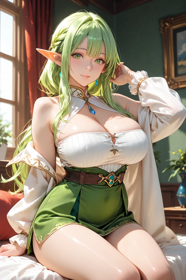 Prestige Soraka sitting on a throne, Ecchi panty shot, League of Legends, Runeterra castle, high fantasy, gravure, lewd, busty, highly detailed, 8k, high resolution, (league of legends\), 1girl, solo, cowboy shot, official prestige costume, big juicy lips, thick juicy thighs jewelry, earrings, makeup, large shiny exposed breasts, crystals, gloves, looking at viewer, photorealistic, Cinema 4D, octane render, visionary, innovative, sexy, curvy but slender, mystical aura, sparkles in the air, flowers, candles, mist, mysterious, illuminati, use advanced machine learning to create the perfect waifu, privates showing, low angle, crotch showing, under skirt view