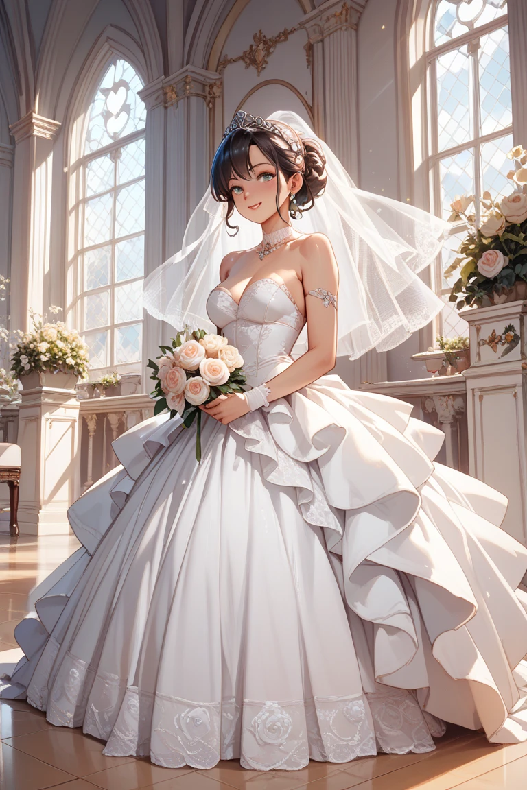 Obra de arte, melhor qualidade, vestido denoiva, Sozinho, nahida_genshin, pupilas em forma de cruz, standard_vestir, standing wedding dress