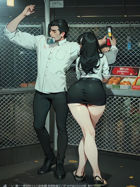 NSFW,masterpiece,top-quality,konbini,backyard,small son stroking young woman's ass,from the rear,1 boy 1 Female,son Bringing His Face Close to a tall Woman,small son in convenience store manager,son with a big erection, Female convenience store clerk,infp young tall woman,Woman with dark hair,Long-haired woman,Convenience store uniforms,Women in tight skirts,Shy look,Tears in the eyes,Red face,Open your mouth a little,trembling with sexual stimulation,Sweating,Steaming