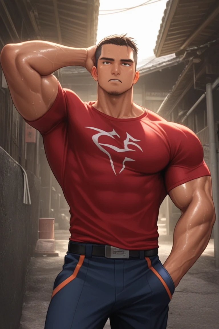 Robust male sun animated nurse