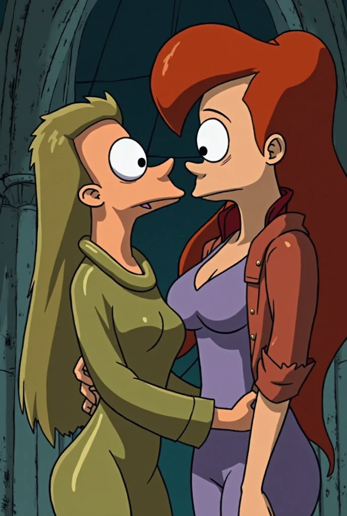 1woman,1man, hetero, smallpenis, ,grabbing another's hand,(2heads), conjoined dicephalus,perfect detailed eyes ,redhead, brown hair