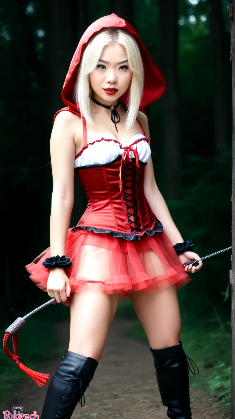 velvet, (red hood, crop top, puffy sleeves, star hat headdress, long skirt, vertical-striped stockings, high heels:1.2), (blonde:1.2), sexy expression, sexy and beautifull eyes, medium breasts, smile, cute, (breast focus: 1.2), (erotic pose:1.5), (on the forest:1.2), (bath on a pond:1.2), (natural skin texture, hyperrealism), (photorealistic:1.4), (full body:1.5), (full shot:1.2), (realism), (masterpiece:1.2), (best quality), (ultra detailed), (8k, 4k, intricate), (85mm), light particles, lighting, (highly detailed:1.2), (detailed face:1.2), (gradients), colourful, (hiperdetailed eyes:1.2), (rule of third_composition:1.3), (detailed background), (dynamic angle:1.2), (dynamic pose:1.2), (Line of action:1.2), wide shot, daylight, solo.